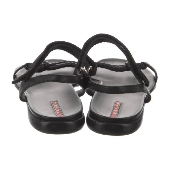 Prada Leather Slingback Sandals - Picture 4 of 5